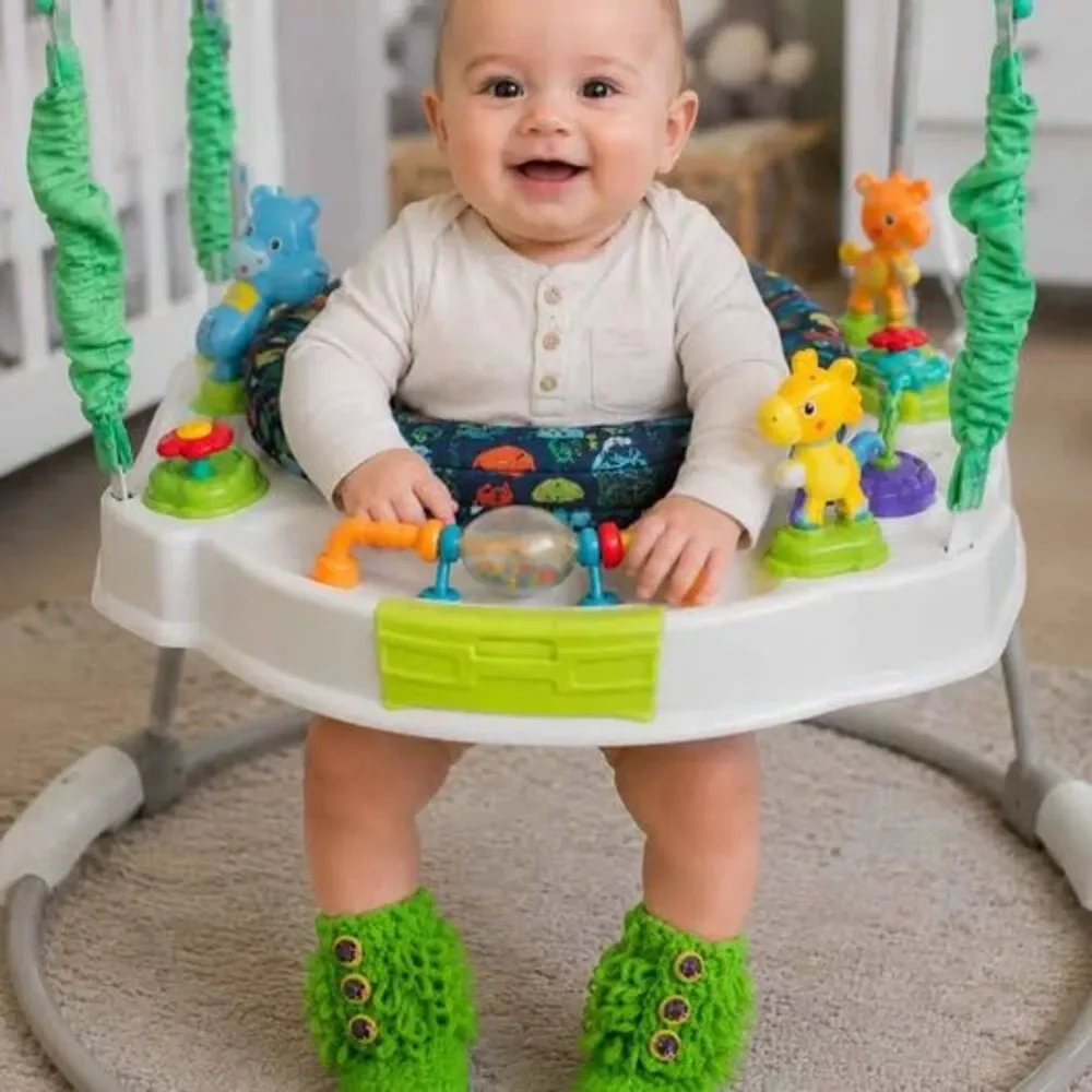 Handmade Crochet Baby Booties – Bright Green Hedgehog Buttons Soft Felt Soles